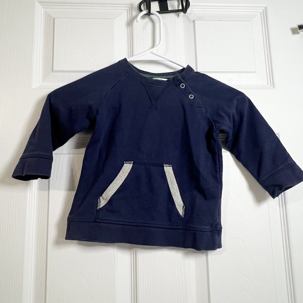 Mini Boden Toddler Boy's Navy Crewneck with Pocket Size 18-24M